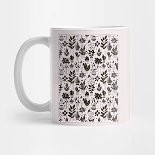 Bauhaus Plant Pattern, Brown Mug